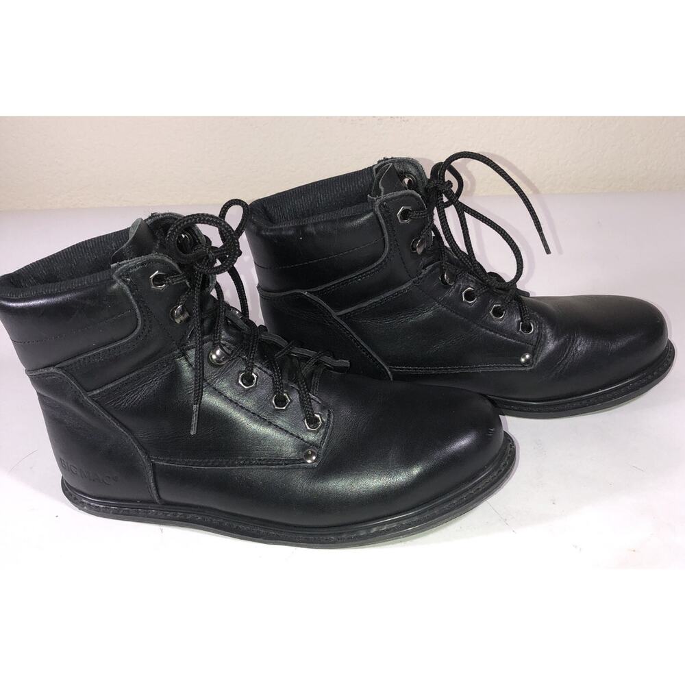 Big Mac Boots Work Leather Black Steel Toe Mens Sz 7 1/2 EE